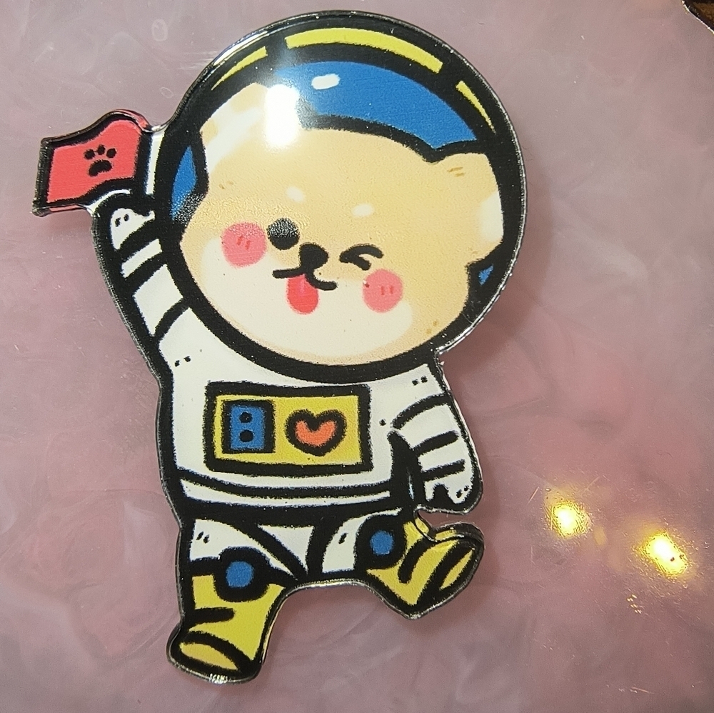 Women’s Jewelry Space Explorer Bear Enamel Pin - Blue, White, Black, Red,&Yellow